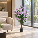 120cm UV Protected Artificial Lilac Crepe Myrtle Tree | Outdoor Faux Flowering Plant - Designer Vertical Gardens