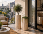 2 Sizes - Luxury Marble Tall Cylinder Planter | Premium Pot Range - Designer Vertical Gardens