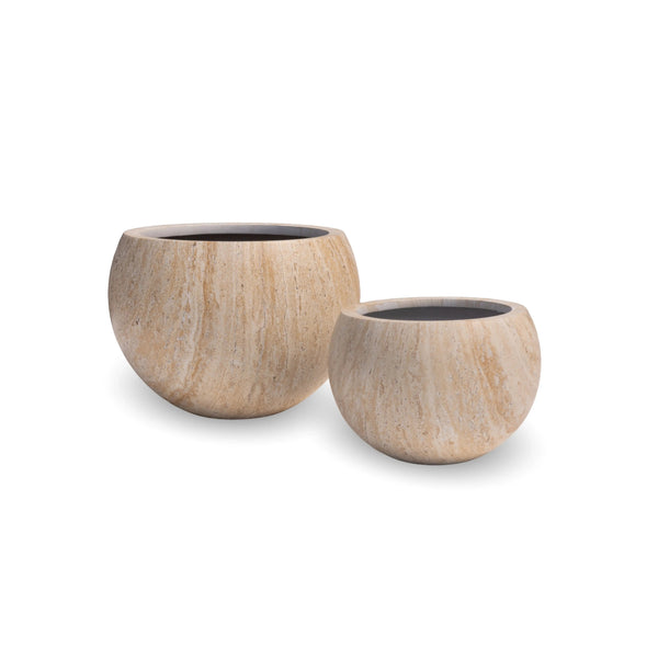 2 Sizes - Luxury Rounded Marble Ribbed Planter | Premium Pot Range — gallery image 7