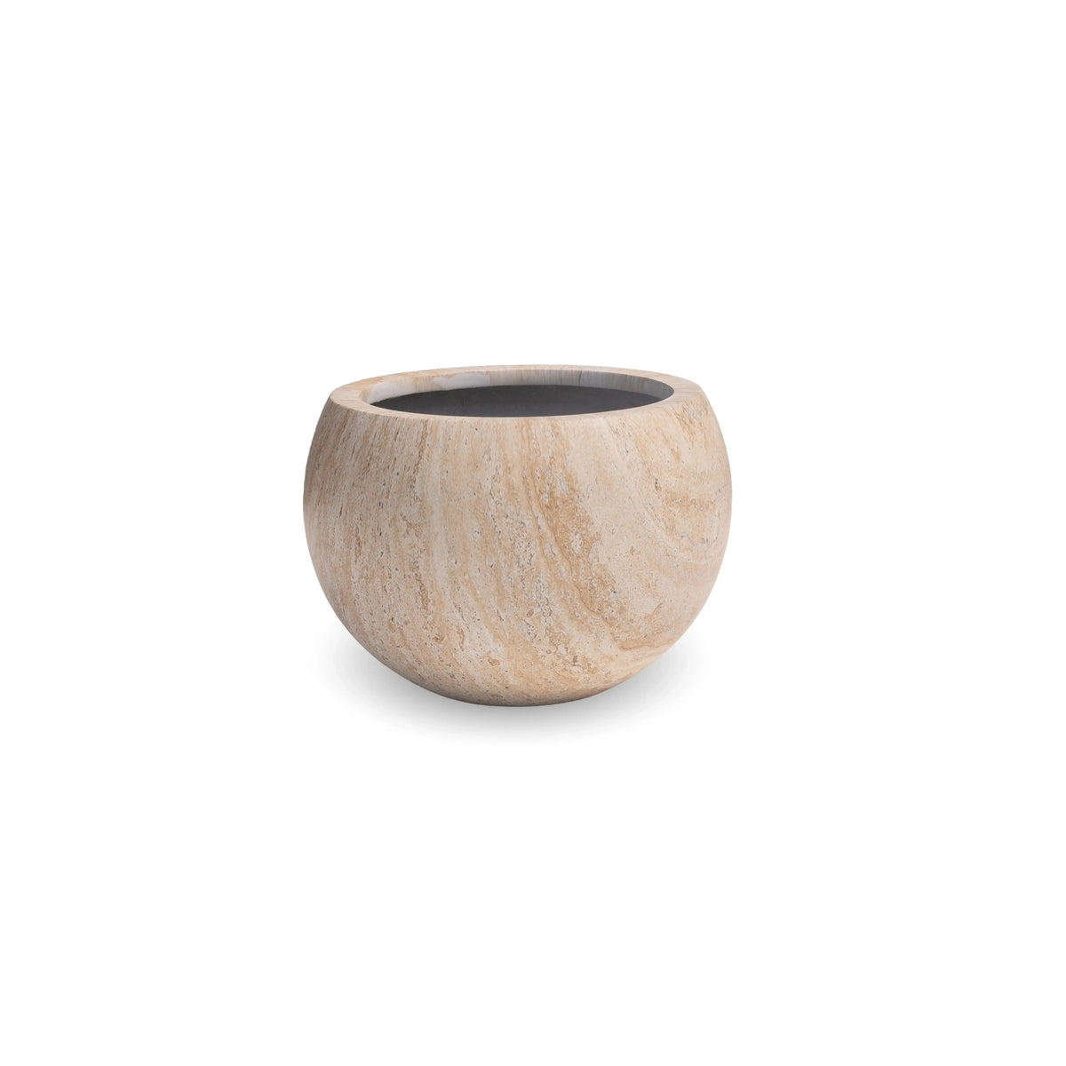Designer Ribbed Pots Rounded Marble Planter - 2 Sizes | Indoor & Outdoor Pots – Designer ...