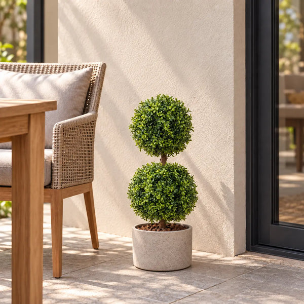 Artificial 2 Ball Topiary Tree 83cm - UV Resistant — gallery image 3