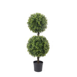 UV-resistant artificial two-ball topiary tree, 83cm high, in a nursery pot