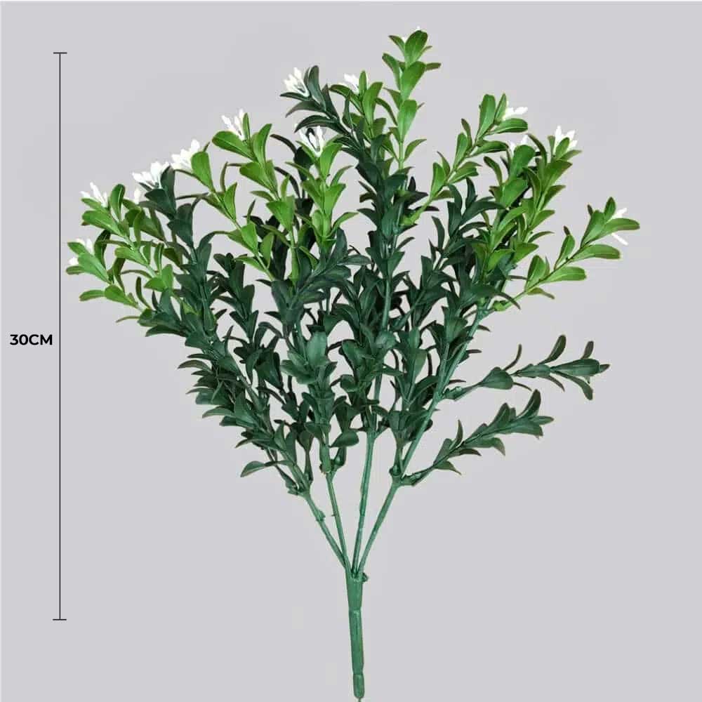 (5 Pack) Artificial Stem Flowering Boxwood Fake Plant 30cm — lifestyle view