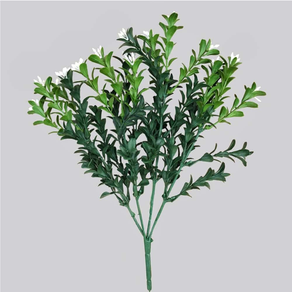 (5 Pack) Artificial Stem Flowering Boxwood Fake Plant 30cm — gallery image