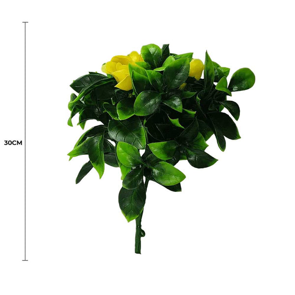 5 Pack Flowering Yellow Rose Stem UV Resistant 30cm — gallery image 3