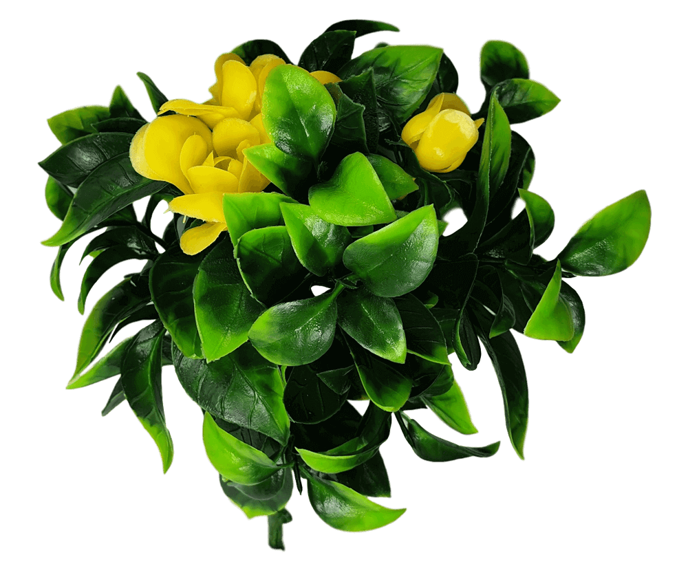 5 Pack Flowering Yellow Rose Stem UV Resistant 30cm - Designer Vertical Gardens artificial flowers for centerpieces artificial garden wall plants