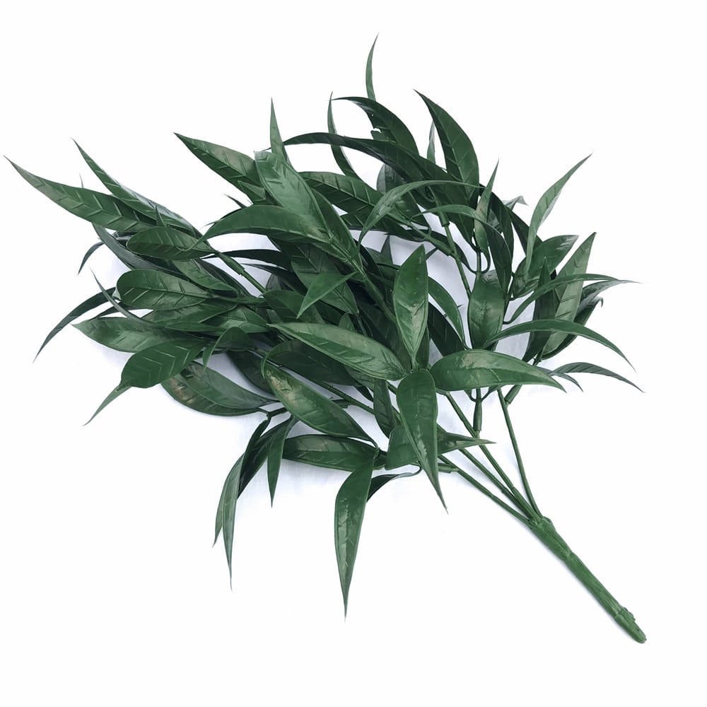 5 - packs Dark Green Tipped Willow Oak Stem UV Resistant 30cm - Designer Vertical Gardens artificial garden wall plants artificial green wall installation