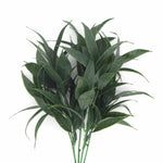 5 - packs Dark Green Tipped Willow Oak Stem UV Resistant 30cm - Designer Vertical Gardens artificial garden wall plants artificial green wall installation