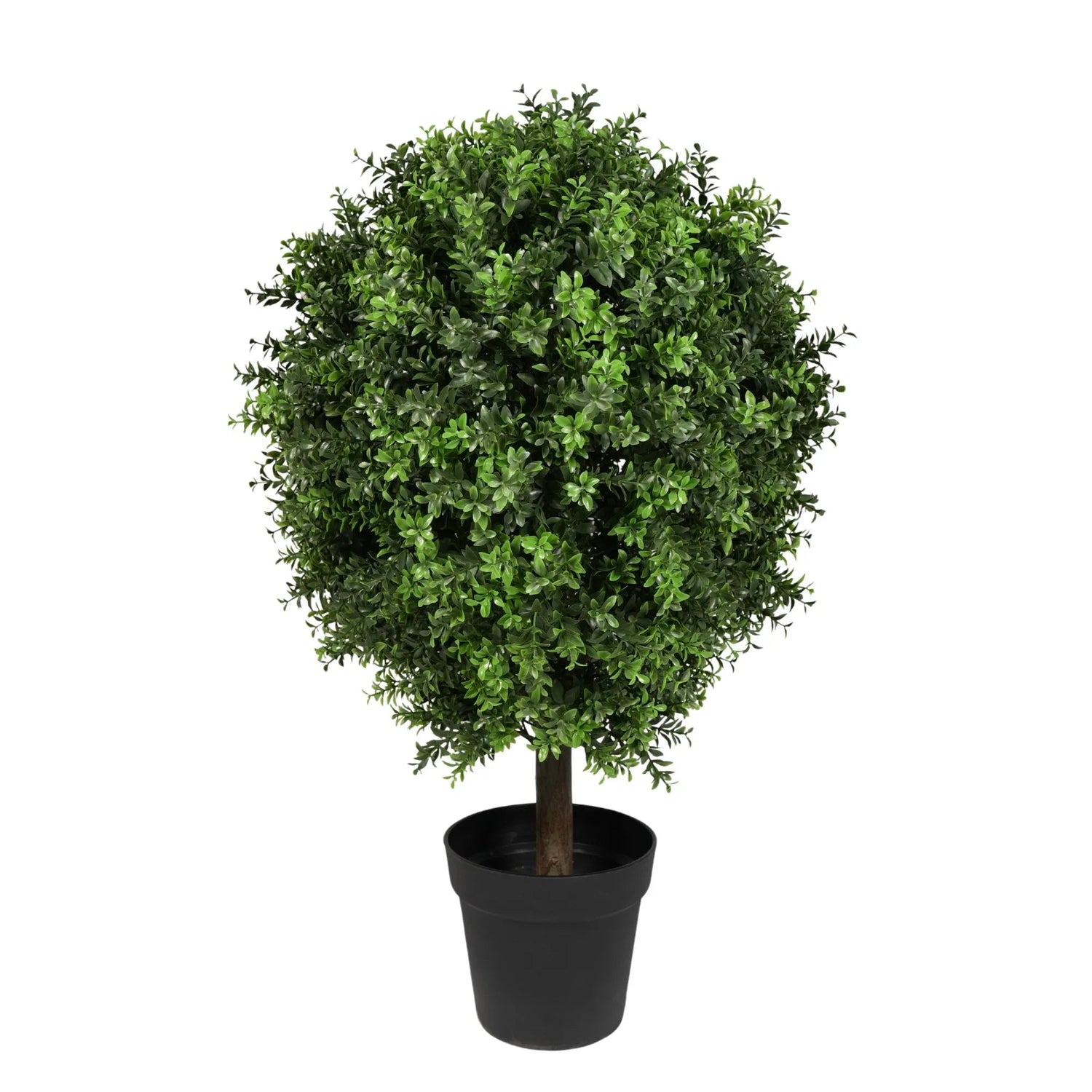 Potted artificial bush on a white background
