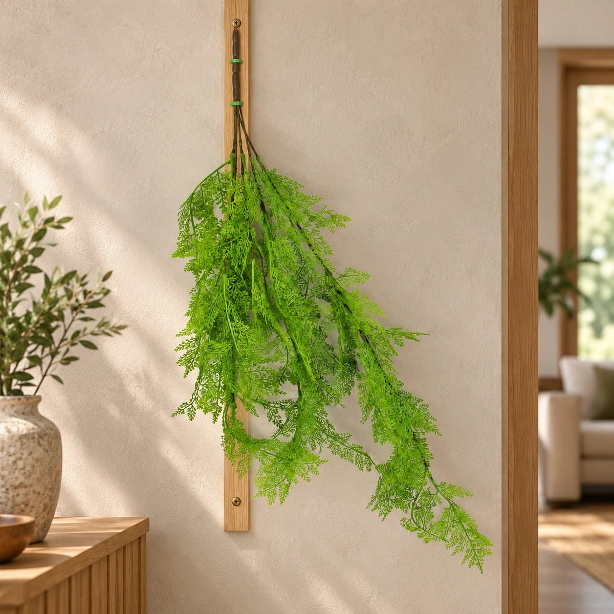 80cm Hanging Fresh Green Dense Maiden Hair Fern Bush UV Resistant - Designer Vertical Gardens artificial vertical garden melbourne artificial vertical green wall