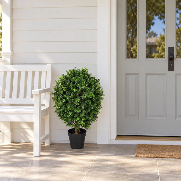 80cm UV Resistant Artificial Topiary Shrub | Compact Faux Hedyotis for Outdoor & Indoor — gallery image 5