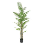 Artificial Areca Palm Tree 210cm featuring realistic tropical palm fronds and multiple natural-look trunks in a black nursery pot. UV protected faux palm tree ideal for indoor and outdoor styling, commercial spaces, offices, hotels, patios, and tropical landscape displays.