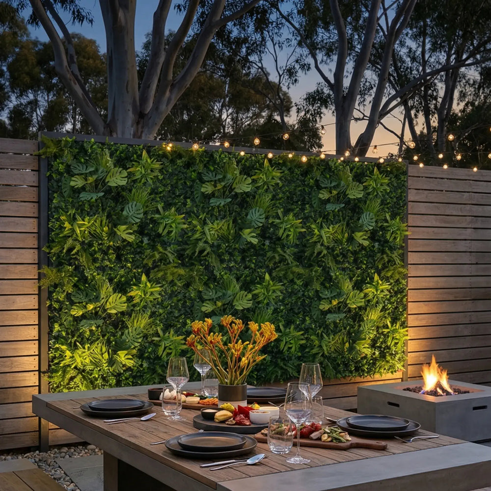 Artificial Philodendron Green Wall Panel 1m x 1m | UVTEX Certified UV Resistant — gallery image 3