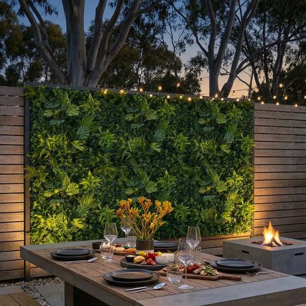 Artificial Philodendron Green Wall Panel 1m x 1m | UVTEX Certified UV Resistant — gallery image 3