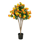 Bougainvillea Bloom Tree – Yellow & Orange Faux Florals (120cm, UV Treated) - side view