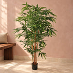 Artificial Bamboo Plant 150cm - Premium Two-Tone Green with Real Canes - Designer Vertical Gardens Artificial Trees Bamboos and Palm