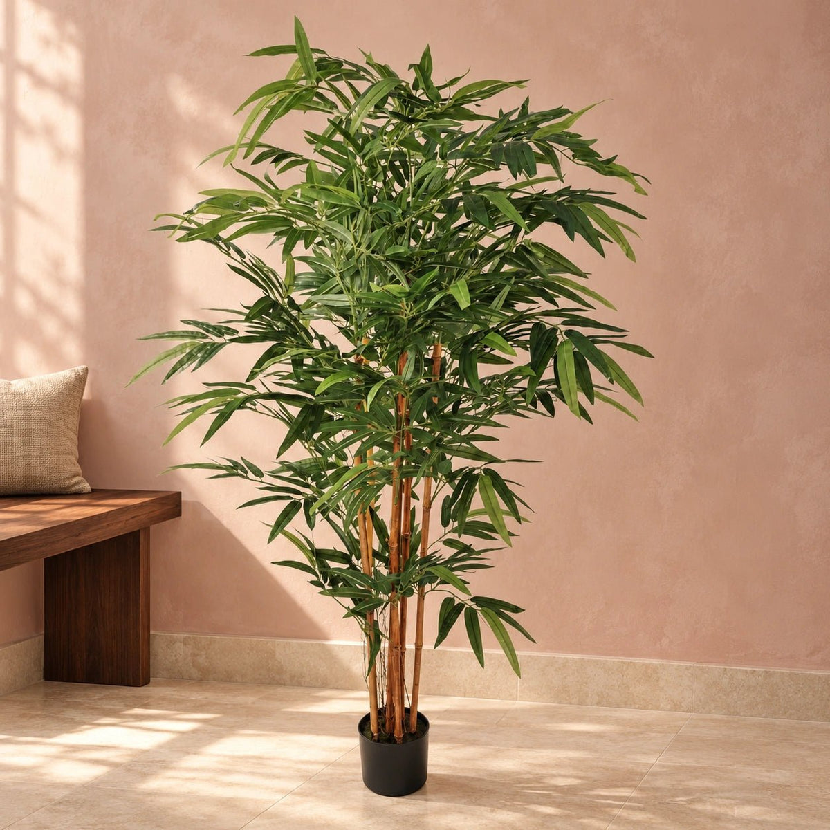 Artificial Bamboo Plant 150cm - Premium Two-Tone Green with Real Canes - Designer Vertical Gardens Artificial Trees Bamboos and Palm