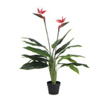 Artificial Bird Of Paradise Plant 110cm (Red Flowers) - Designer Vertical Gardens Artificial Trees Flowering plants