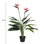 Artificial Bird Of Paradise Plant 110cm (Red Flowers) - Designer Vertical Gardens Artificial Trees Flowering plants
