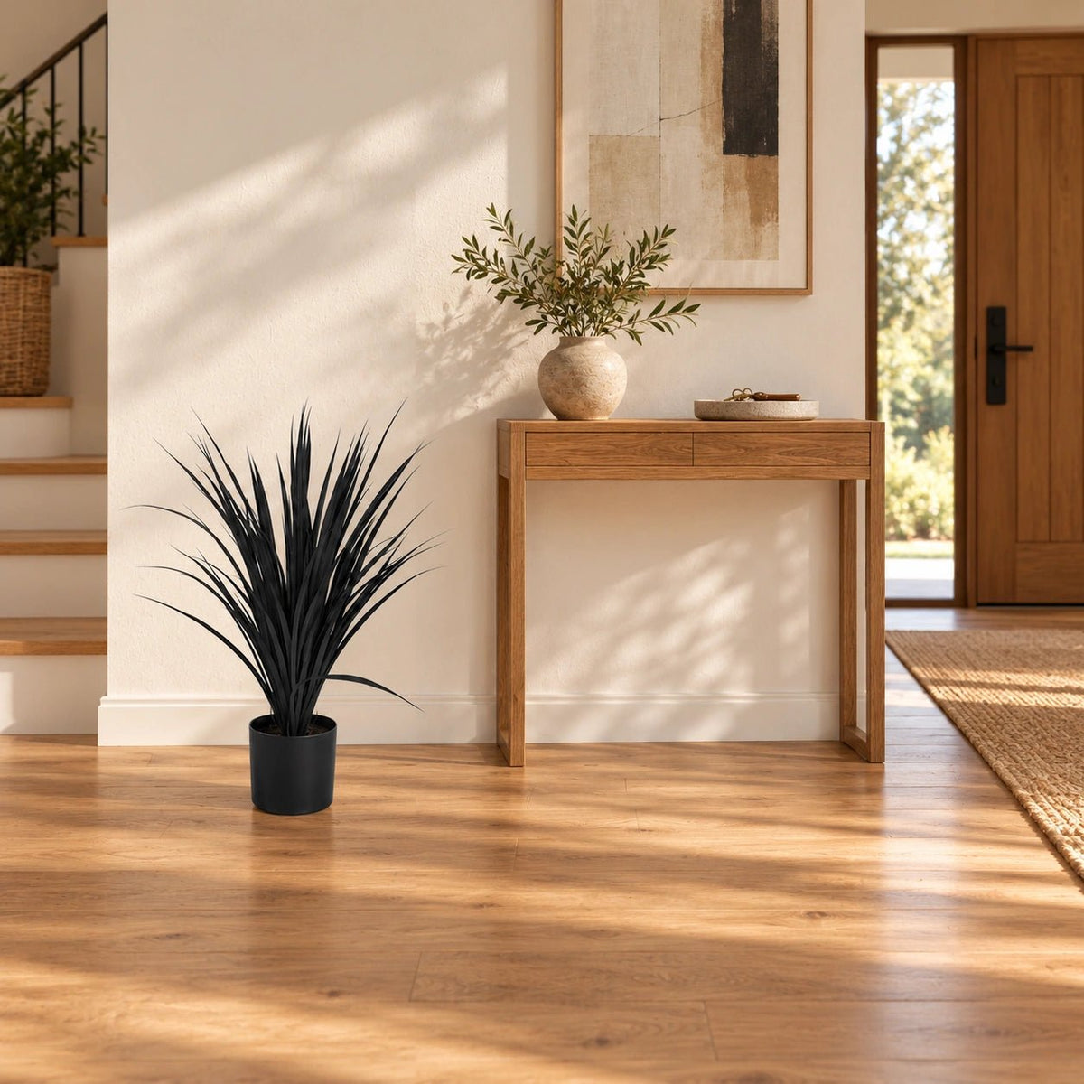 Artificial Black Yucca Grass 75cm - UV Resistant Modern Potted Plant - Designer Vertical Gardens Artificial Trees Dracena & Artificial Yucca