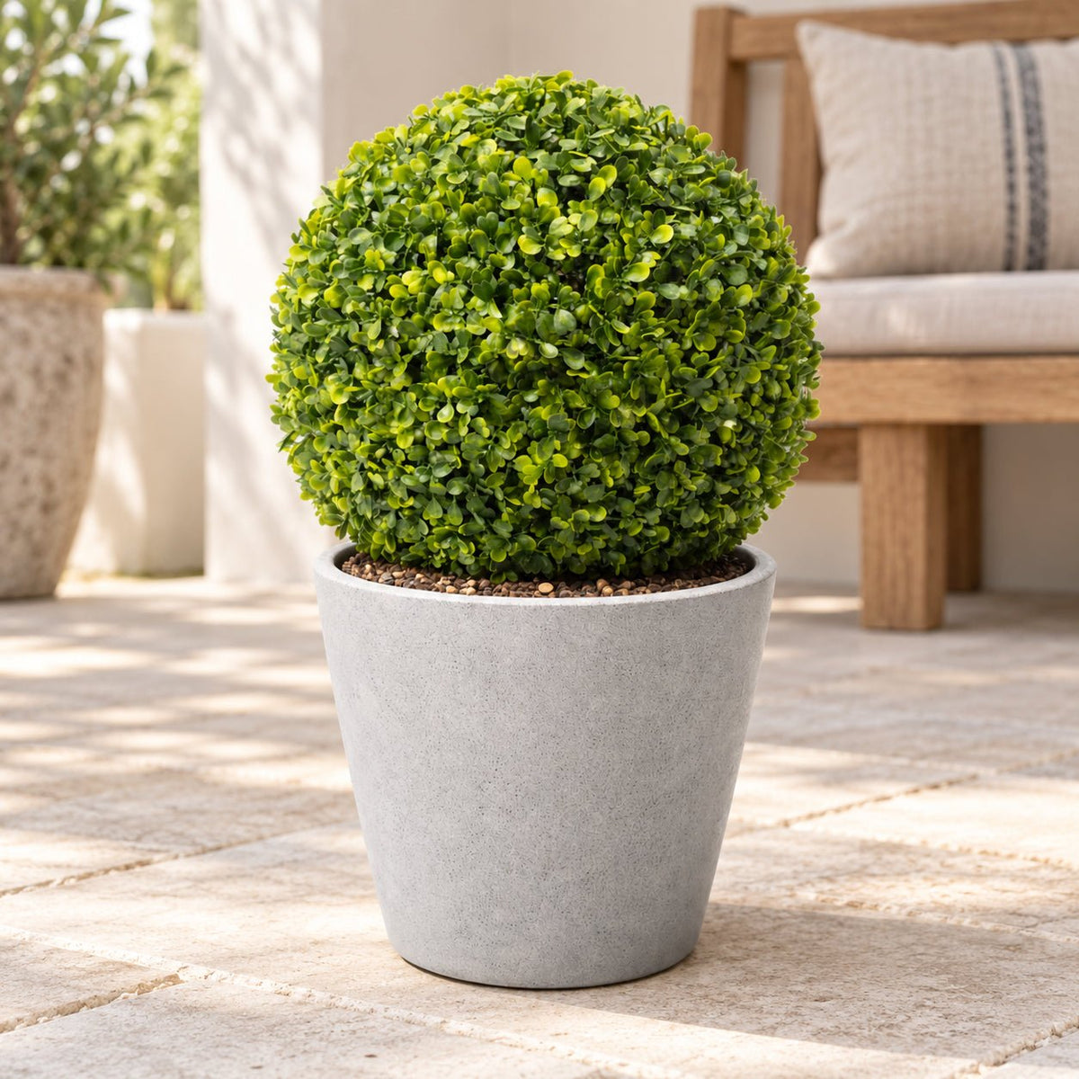 Artificial Boxwood Topiary Ball 28cm - UV Resistant Mixed Green Foliage - Designer Vertical Gardens artificial topiary artificial topiary ball