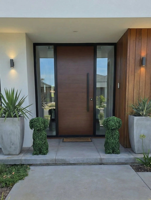 Artificial Boxwood Topiary Dog 60cm UV Resistant — detail view