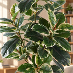 Artificial Bushy Variegated Ficus Tree (Rubber Tree) 120cm - Designer Vertical Gardens Artificial Trees indoor