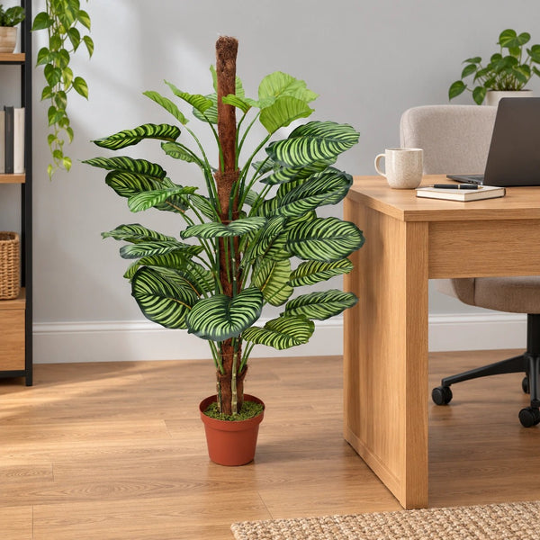 Artificial Calathea Plant 110cm in Pot - Premium Striped Foliage for Home & Office — gallery image 8