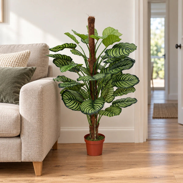 Artificial Calathea Plant 110cm in Pot - Premium Striped Foliage for Home & Office — gallery image 7