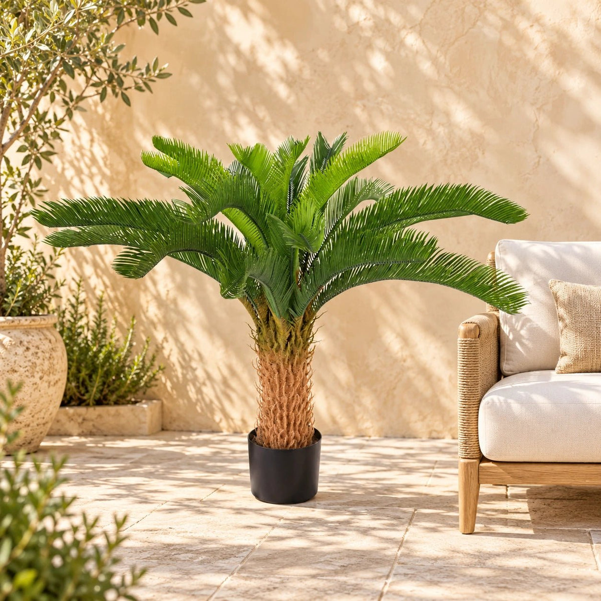 Artificial Cycas / Cycad Palm Tree 105cm UV Resistant - Designer Vertical Gardens Artificial Trees Artificial Trees for Balconies