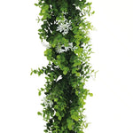 Artificial Extendable Hanging Flowering White Eucalyptus Vine UV Resistant 55cm - Designer Vertical Gardens artificial hanging ferns hanging garland