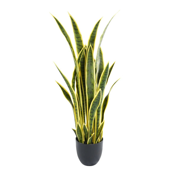 Artificial (faux) Mother in Law Tongue / Yellow Tongue Snake Plant UV Resistant 100CM — gallery image 8
