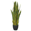 Artificial (faux) Mother in Law Tongue / Yellow Tongue Snake Plant UV Resistant 100CM