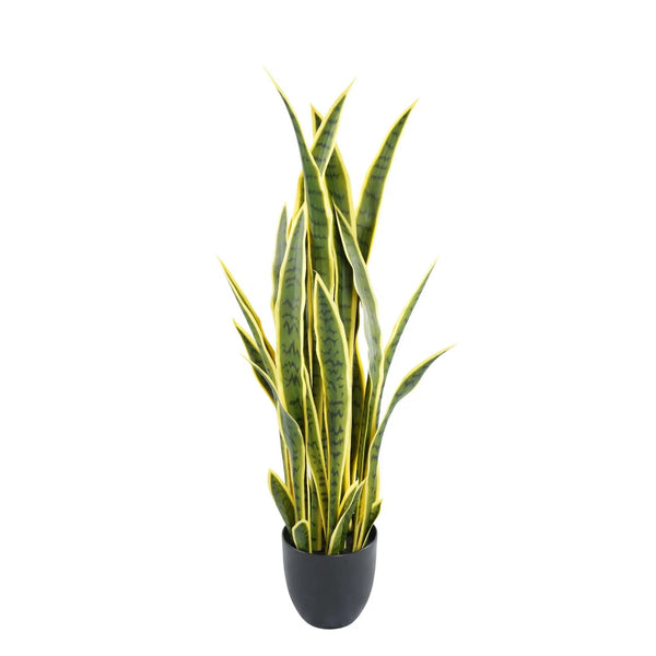 Artificial (faux) Mother in Law Tongue / Yellow Tongue Snake Plant UV Resistant 100CM — gallery image 7