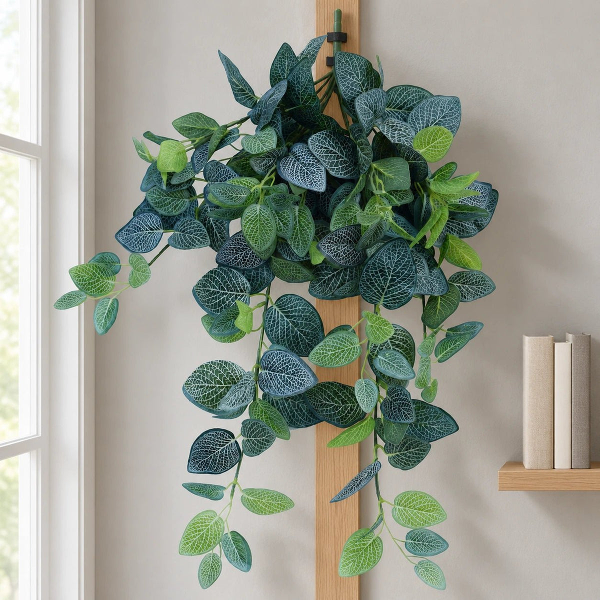 Artificial Fittonia Hanging Garland Bush 80cm - Designer Vertical Gardens artificial green wall sydney artificial vertical garden melbourne