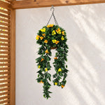 Artificial Hanging Basket Orange and Yellow Bouganvillea 30cm x 80cm Long UV Resistant - Designer Vertical Gardens artificial hanging ferns Hanging plant garland