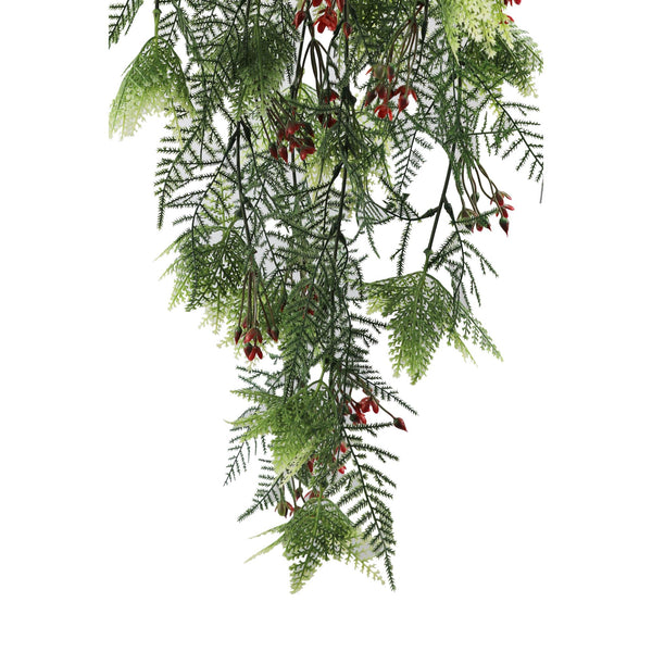 Artificial Hanging Christmas Myrtle And Flowering Holly UV Resistant 78cm