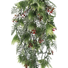 Artificial Hanging Christmas Myrtle And Flowering Holly UV Resistant 78cm