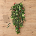 Artificial Hanging Christmas Myrtle And Flowering Holly UV Resistant 78cm - Designer Vertical Gardens artificial flower backdrop Artificial flower bouquet