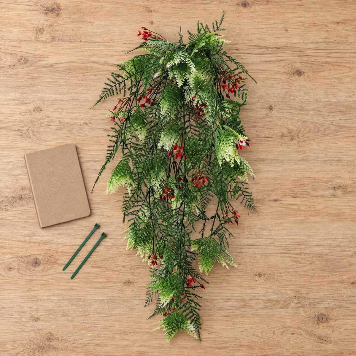 Artificial Hanging Christmas Myrtle And Flowering Holly UV Resistant 78cm - Designer Vertical Gardens artificial flower backdrop Artificial flower bouquet