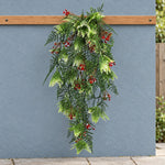 Artificial Hanging Christmas Myrtle And Flowering Holly UV Resistant 78cm - Designer Vertical Gardens artificial flower backdrop Artificial flower bouquet