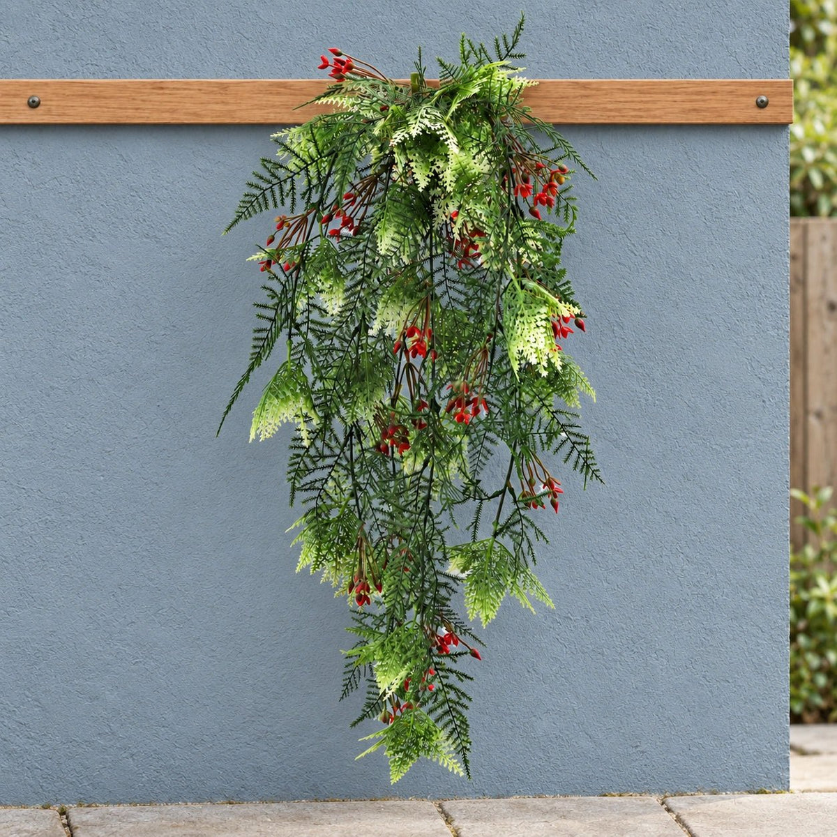 Artificial Hanging Christmas Myrtle And Flowering Holly UV Resistant 78cm - Designer Vertical Gardens artificial flower backdrop Artificial flower bouquet