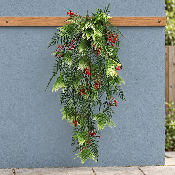 Artificial Hanging Christmas Myrtle And Flowering Holly UV Resistant 78cm — gallery image 13