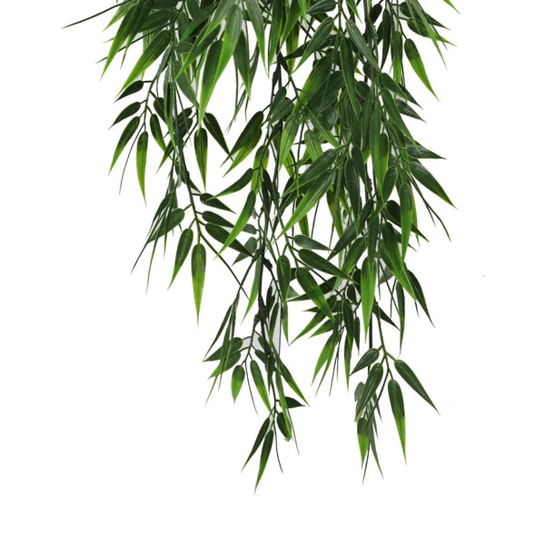 Artificial Hanging Dark Green Hanging Bamboo Leaf Garland Bush UV Resistant and Fire Rated 17cm x 76cm — gallery image 4