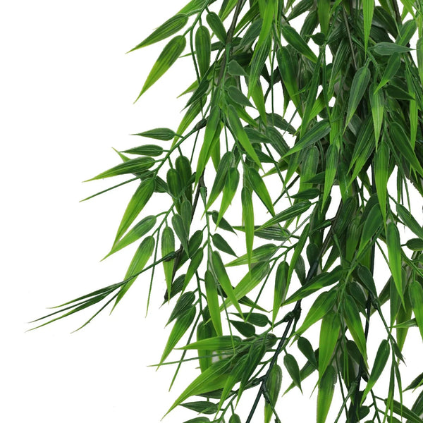 Artificial Hanging Dark Green Hanging Bamboo Leaf Garland Bush UV Resistant and Fire Rated 17cm x 76cm — gallery image 3