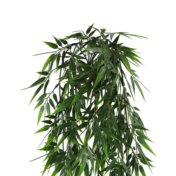 Artificial Hanging Dark Green Hanging Bamboo Leaf Garland Bush UV Resistant and Fire Rated 17cm x 76cm — gallery image 6
