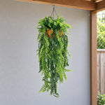 Artificial Hanging Fern Display – UV Resistant (45cm x 125cm) - Designer Vertical Gardens artificial hanging ferns Artificial Trees