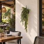 Artificial Hanging Pearls Garland – Dark Green (20cm x 79cm, UV Resistant & Fire Rated) - Designer Vertical Gardens artificial hanging ferns hanging fern