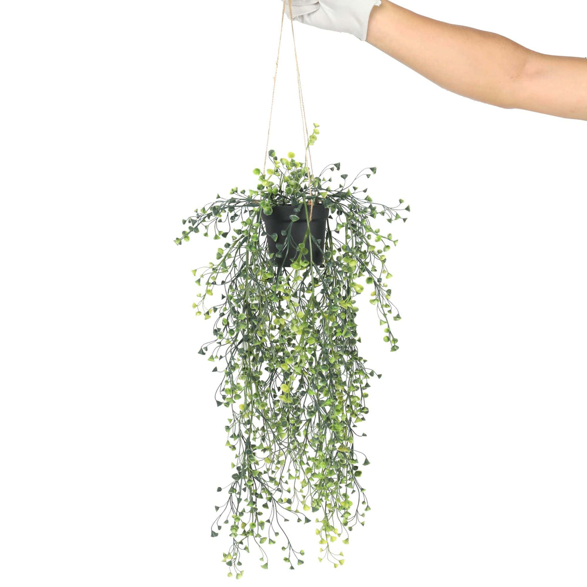 UV Resistant Artificial Hanging Pearls - 56cm Potted String of Pearls — gallery image
