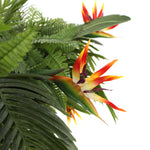 Artificial Hanging Plant Arrangement With Tropical Flowers In A Rectangular Arrangement 100cm X 30cm Mesh + Foliage - Designer Vertical Gardens artificial green walls with flowers Flowering plants